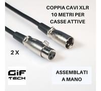 2X CAVO 10 METRI PER MICROFONO CASSE ATTIVE 2 CAVI COPPIA XLR CANNON GIFTECH