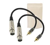 2x Cavo adattatore da spina minijack 3,5mm stereo maschio a presa XLR femmina 3 poli pin - Connettore audio placcato oro 18K - Adaptout marca francese