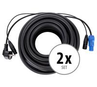 2x Cavo Audio Ibrido XLR Speakon Alimentazione Segnale Cassa Amplificata 20m Set