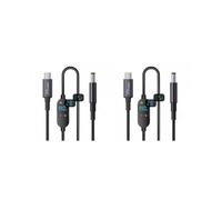 2X Cavo di Alimentazione da USB C A Jack CC da 140 W, Tipo C, Ingresso USB-C, Uscita 20 V, 15 V, 12 V, 9 V, 5 V CC, Potenza 5,5 X 2,5 mm, Display LED