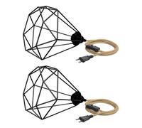 2x cavo di canapa / cavo tessile LEKA interruttore a spina beige 3 m presa