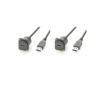 2X Cavo di Estensione USB 3.0 Tipo D Maschio-Femmina Convertitore per Montaggio A Pannello XLR Tipo A Cavo di Accoppiamento Flangiato per Chassis USB