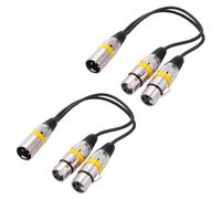 2X Cavo di Prolunga Audio da 30 cm Xlr da 3 Pin Maschio Un 2 Xlr Femmina Splitter Un Y per Microfono da DJ con Registratore Mixer per Microfono