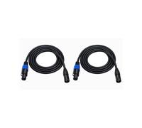 2X Cavo di Prolunga Audio Speakon Maschio A XLR Maschio Speakon Maschio A XLR Femmina - Microfono da Palco Pro DJ PA Gig Stage