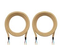 ledscom.de 2 pezzi cavo tessile, 3 m, beige, 2 x 0,75 mm², guaina tessile H03VV-F