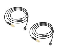 2x cavo tessile LEHA interruttore a spina nero 3 m attacco lampada 1x E14 max.