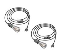 2x cavo tessile LEHA interruttore a spina nero 3 m attacco lampada 1x E27 max.