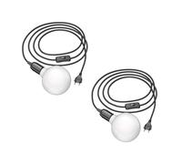 2x cavo tessile LEHA interruttore a spina nero 3 m attacco lampada 1x E27 max.