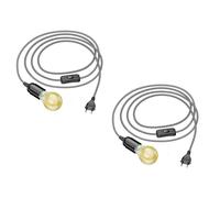 2x cavo tessile LEHA interruttore spina nero bianco frastagliato 3 m presa