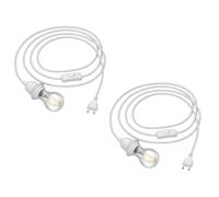 2x cavo tessile LEKA interruttore a spina bianco 3 m attacco lampada 1x E27 max. [EEK: A]