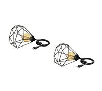2x cavo tessile LEKA interruttore a spina nero 3 m attacco lampada 1x E27 max.