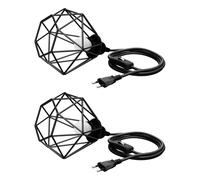 2x cavo tessile LEKA interruttore a spina nero 3 m attacco lampada 1x E27 max.