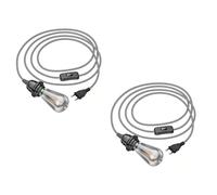 2x cavo tessile LEKA interruttore spina nero bianco frastagliato 3 m presa