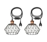 2x cavo tessile RETRA interruttore a spina bronzo 3 m attacco lampada 1x E27