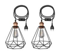 2x cavo tessile RETRA interruttore a spina bronzo 3 m attacco lampada 1x E27