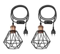 2x cavo tessile RETRA interruttore a spina bronzo 3 m attacco lampada 1x E27