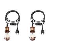 2x cavo tessile RETRA interruttore a spina bronzo 3 m attacco lampada 1x E27 [EEK: E]