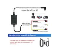 2X Cavo Universale per Dash CAM per Auto da 3,5 M, da 12/24 V A 5 V 3 A, Kit Cavo Rigido per DVR per Veicoli, Videocamera, Registratore, Linea di Tipo