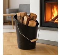 2x Cenere 8L Secchio Carbone Secchio IN Legno Accessori per Camini Posacenere