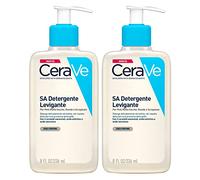 2x CeraVe SA Detergente Levigante Pelli Molto Secche Ruvide e Screpolate Azione Esfoliante con Acido Salicilico Urea e 3 Ceramidi Essenziali - 2 Flaconi da 236ml ognuno