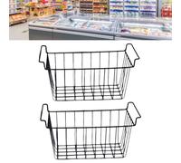 2x Cestelli portaoggetti in filo metallico per frigorifero e congelatore con
