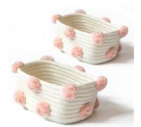 2X Cestino Portaoggetti Nel Cotone Intrecciato Simpatico Porta Decorazioni 9033