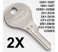 2x CHIAVE PER BRINK THULE GANCIO TRAINO CASSETTA POSTALE 1D01-1D57 1001-1057