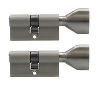 2X Cilindri Knauf 70Mm 35/35 +10 Chiavi Cilindro Serratura Con Unico Blocco