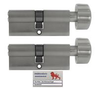 2X Cilindro Knauf 90Mm 45/45 +5 Chiavi A Cilindro Con Carta Chiave