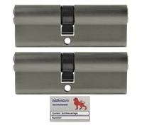 2X Cilindro Profilo 95Mm 45/50 +10 Chiavi Not+Pericolo Insieme Codice Carta