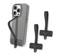 2x Cinghie in Silicone per Telefono e Fibbia per Telefono - Grip per Telefono 2in1 con Clip a C, Loop per Telefono, Cinghia per Dito Abbinata a Toppe per Inserimento Compatibili con iPhone, Samsung