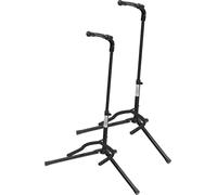 2x Classic Cantabile GS-200F Supporto pieghevole per chitarre classica, elettrica, basso, banjo, altezza regolabile 57-75 cm, base 52x30 cm, chiusura sicurezza in gomma, nero.