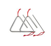 2x Classic Cantabile Triangolo con Battente - Triangolo in Acciaio per Bambini e Educazione Musicale Precoce - Strumento a Percussione da 10 cm (4") con Battente - Ideale per Asilo