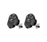 2X Clicker Wireless per Presentatori con Laser Rosso, 2.4G, Doppia Modalità, per Dito per PowerPoint, Windows e