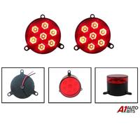 2x Coda Posteriore Indicatore 7 LED Rosso Luce Anello Interno 24V per Agricolo