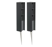 2x colonna di presa da giardino POMI per esterni IP44 a 3 vie in acciaio inox