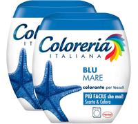 2X Coloreria Italiana Colorante per Tessuti per Lavatrice Colore Blue Mare Ravvi