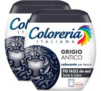 2X Coloreria Italiana Colorante per Tessuti per Lavatrice Colore Grigio Antico R
