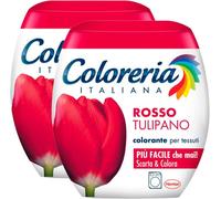2X Coloreria Italiana Colorante per Tessuti per Lavatrice Colore Rosso Tulipano