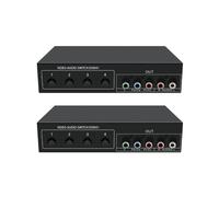 2X Commutatore di Segnale Video Componente 4x1 YPbPr YCbCr Audio DSW41 Pannello Divisore Pulsante Interruttore Manuale CVBS 720P Guscio In Metallo