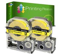 2x Compatibile AC12YW Nero su Giallo (12mm x 8m) Cassetta Nastro per Epson LabelWorks LW-300, LW-400, LW-500, LM-700, LW-900P, OK200, OK300, OK500P, OK720, OK900P, KingJim TepraPro Etichettatrici