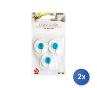 2x Confezione 3 Ganci Adesivi Bicolor Art 8/3 Home