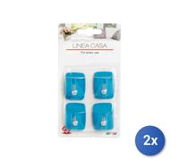 2x Confezione 4 Ganci Plastica Con ferretto 3/4 Home