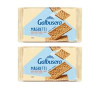 2X Confezione Per Galbusera Magretti Cracker Acqua e Farina, 380g x 2 | Solo 1,5% di Grassi, Leggeri e Fragranti, 12 Cracker per Confezione, Confezione Doppia, Lievito Madre Naturale