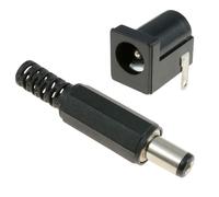 2x Connettore DC Maschio 2.5mm x 5.5mm + Presa Quadrata Femmina
