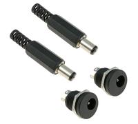 2x Connettore DC Maschio-Femmina 2.5mm x 5.5mm Pannello Jack Switch Electronics