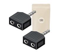 2x Connettore sdoppiatore minijack 3,5mm - Adattatore audio da 1 spina maschio a 2 prese femmina - Connettore splitter stereo - Adaptout marca francese