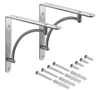 2x Console Muro Scaffale Guardaroba Parete 220x220 MM Argento Garderoben-Haken