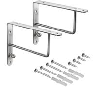 2x Console Muro Scaffale Guardaroba Parete 250x195 MM Argento Garderoben-Haken