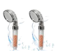 2x Consumo D'Acqua Soffione Doccia Pietre Minerali 3 Tipi di Flusso 344 Doccia